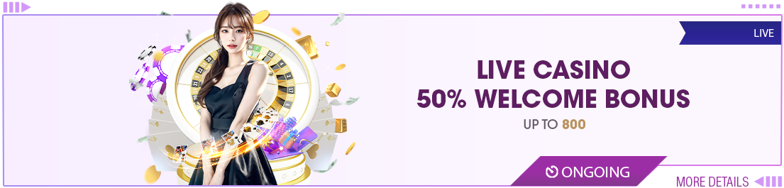 WABO Live Casino 50% Welcome Bonus promotion banner